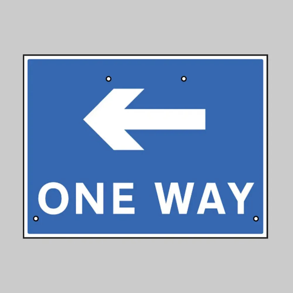 One way arrow left, 600x450mm Re-Flex Sign (3mm reflective polypropylene)