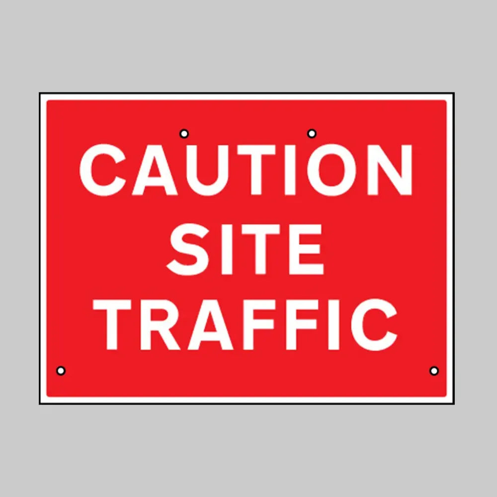 Caution site traffic, 600x450mm Re-Flex Sign (3mm reflective polypropylene)