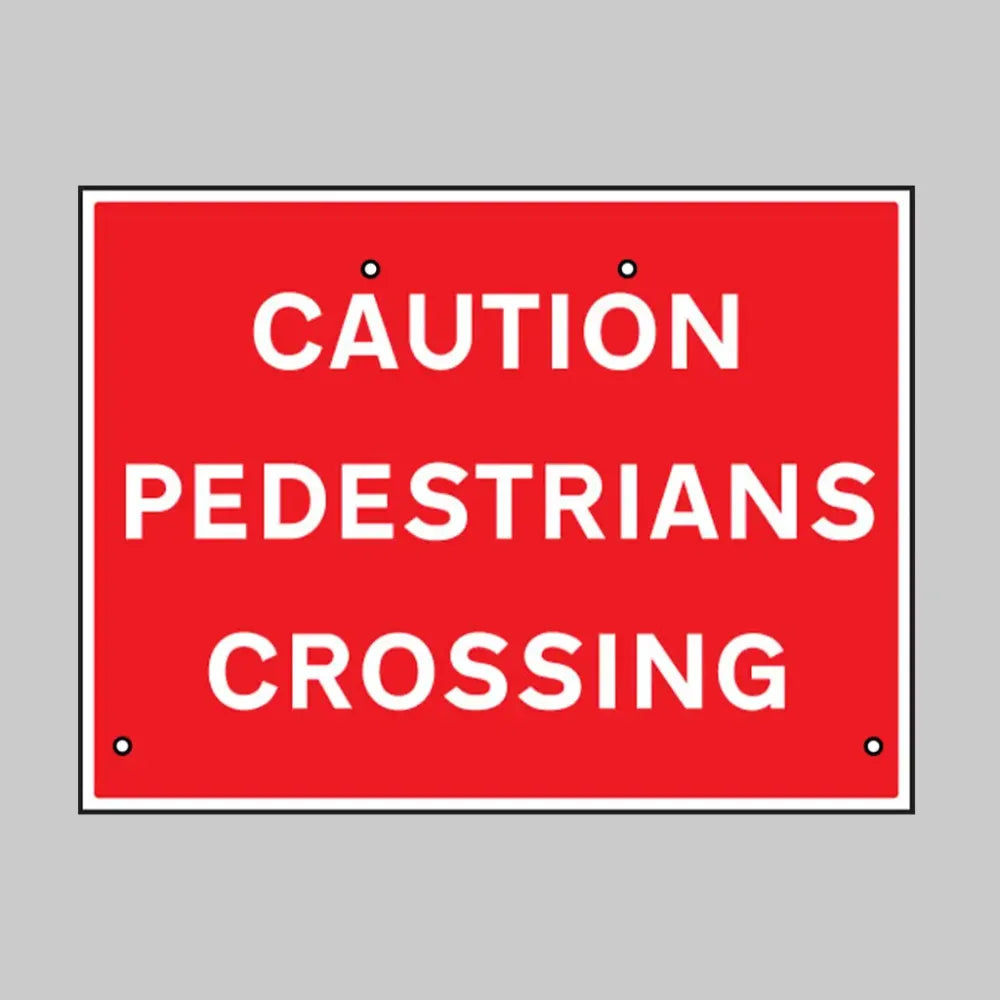 Caution pedestrians crossing, 600x450mm Re-Flex Sign (3mm reflective polypropylene)