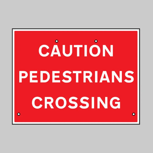 Caution pedestrians crossing, 600x450mm Re-Flex Sign (3mm reflective polypropylene)
