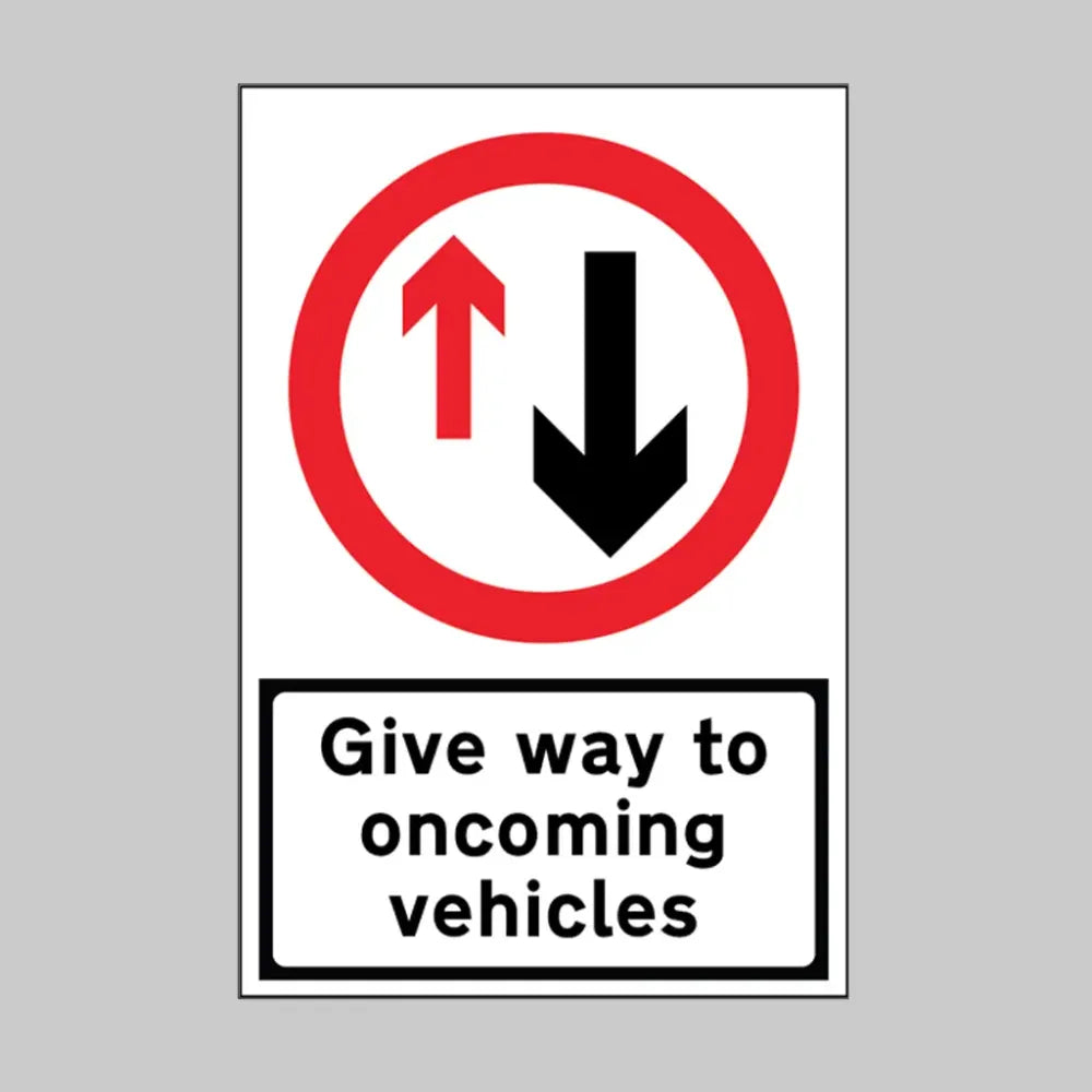 Give Way to Oncoming Traffic reflective fold up sign 900x600mm