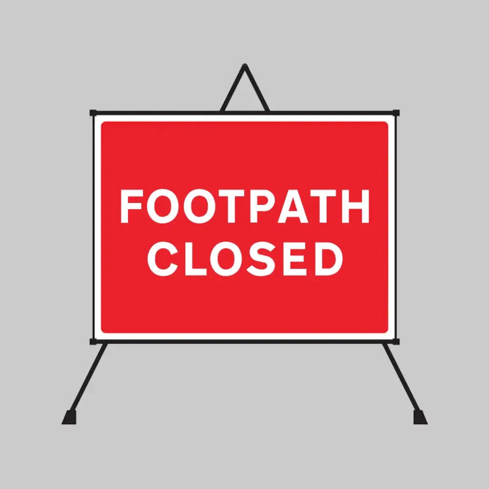 Footpath Closed reflective fold up sign 600x450mm