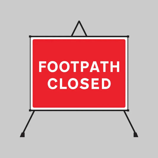 Footpath Closed reflective fold up sign 600x450mm