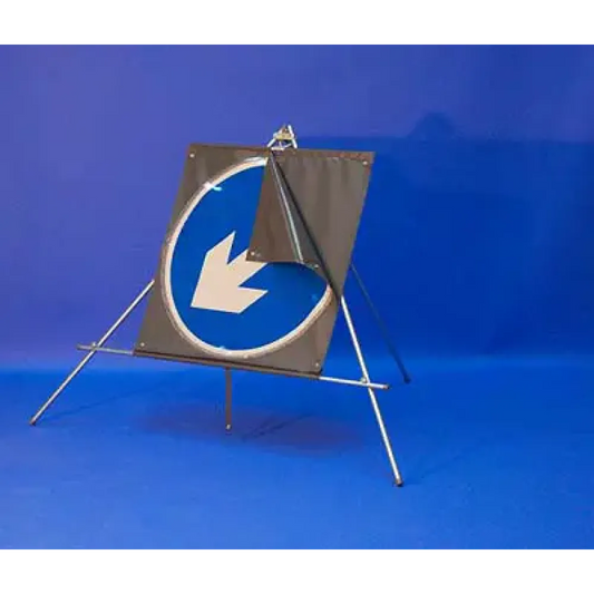 Keep left/right reversible arrow reflective fold up sign 750mm dia circle