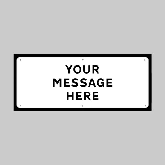 Your message fold up supplementary text with rust proof press studs (600mm variant - 735x150mm)