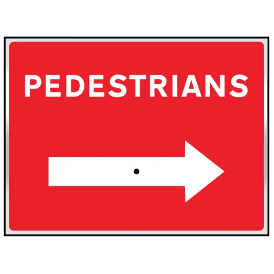 57688 Pedestrians with reversible arrow 600x450mm aluminium sign with wing nut and arrow Miscellaneous