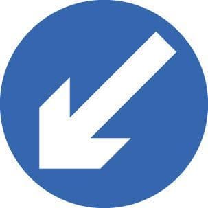 57701 Keep left Class R2 Permanent 600mm Dia (3mm aluminium composite) Safety Sign