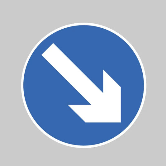 Keep right Class R2 Permanent 600mm Dia (3mm aluminium composite) c/w channelling