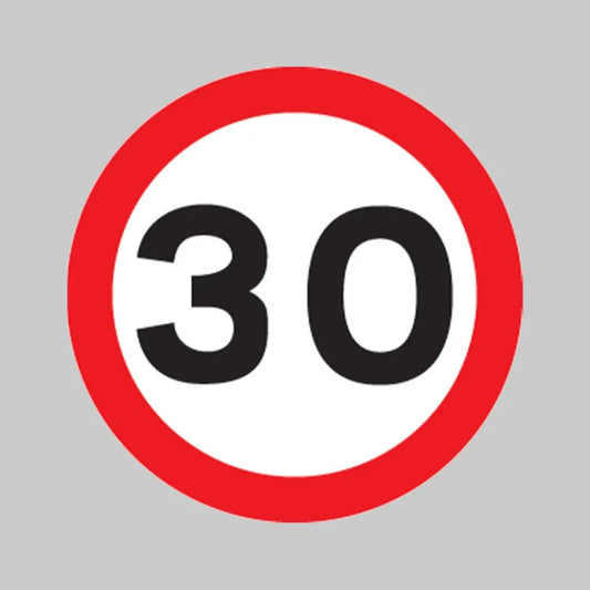 30 mph Class R2 Permanent 600mm Dia (3mm aluminium composite) c/w channelling