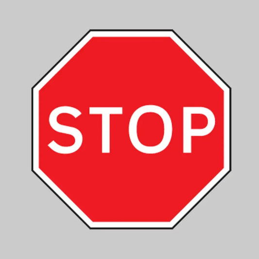 Stop Class R2 Permanent 750mm Octagon (3mm aluminium composite) c/w channelling