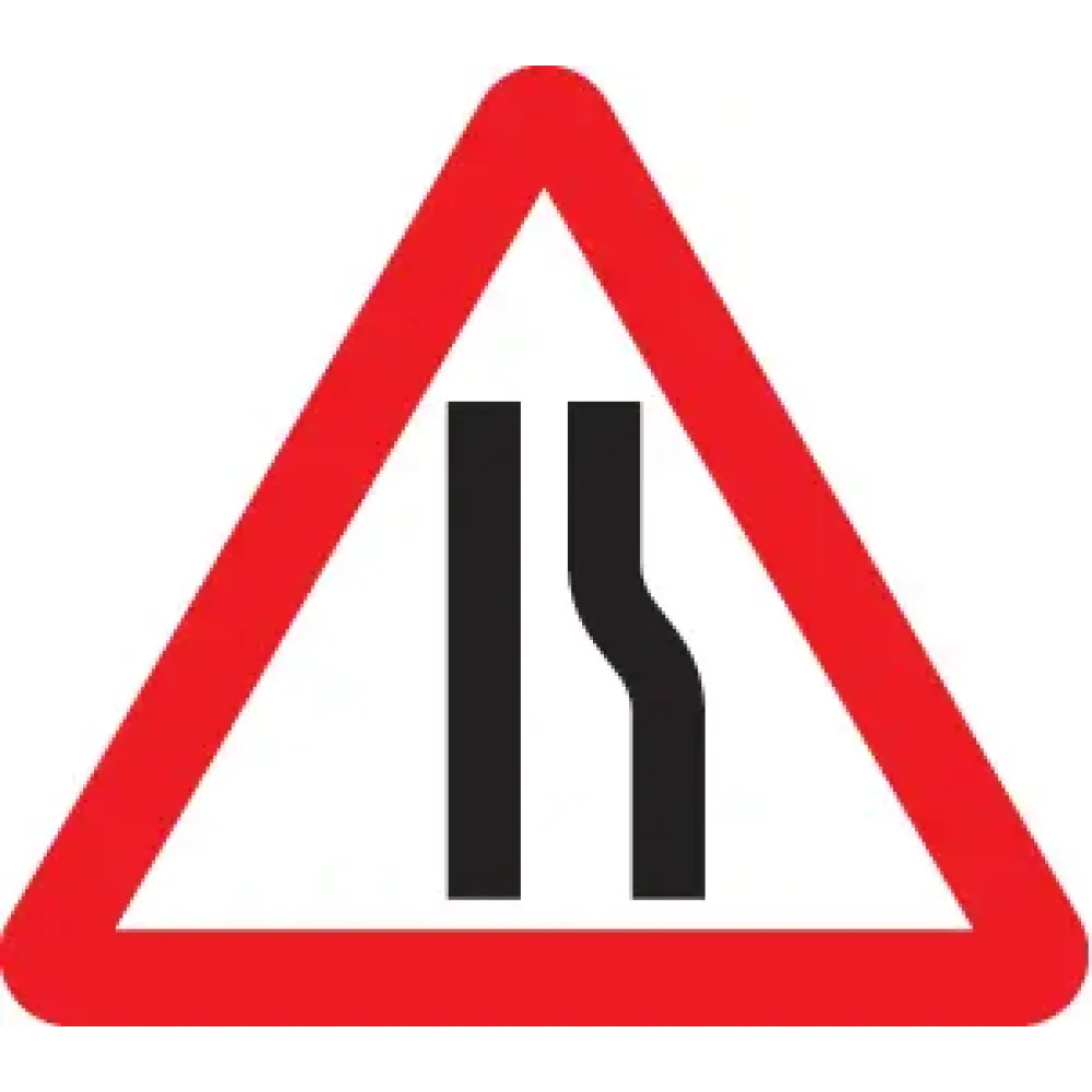 57765 Road narrows right side class R2 600mm triangle c/w channelling Miscellaneous