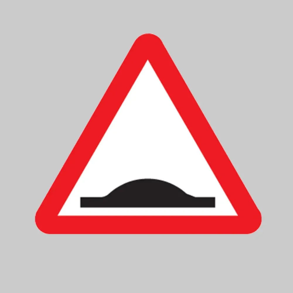 Road hump ahead class RA1 600mm triangle c/w channelling