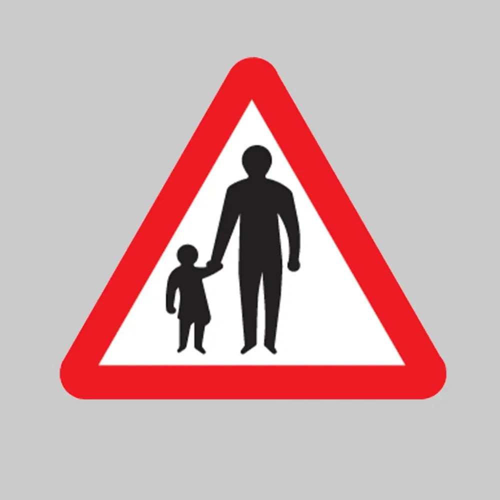 57892 Pedestrians in road ahead class RA1 600mm triangle c/w channelling Miscellaneous