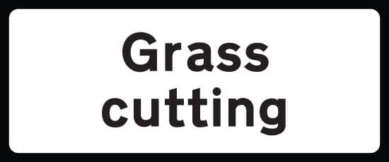 57935 Grass cutting supp plate 850x355 Class RA1 zintec  (850x355mm) Safety Sign