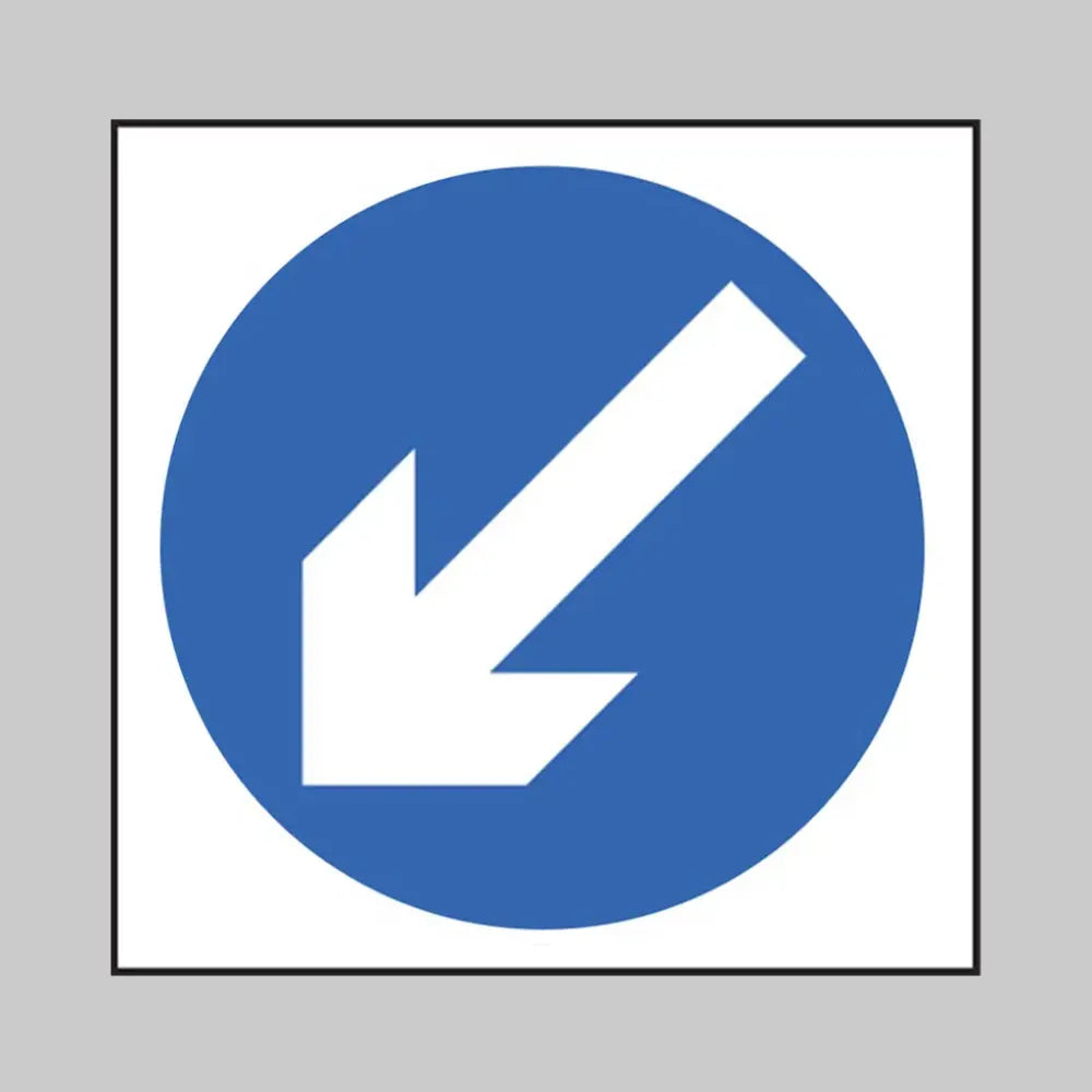 Keep left/right 750x750mm Class RA1 zintec