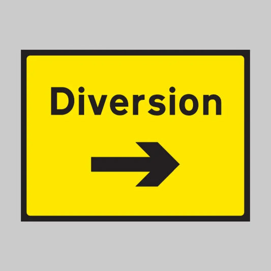 Diversion arrow right 600x450mm Class RA1 zintec