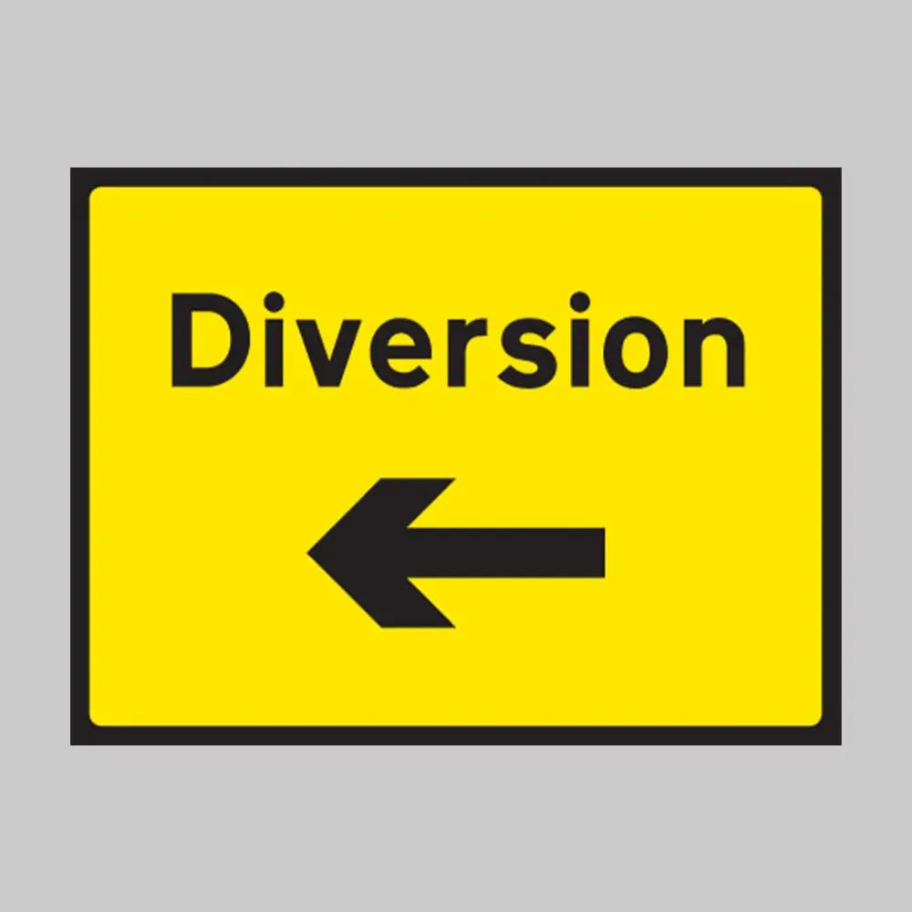 Diversion arrow left 600x450mm Class RA1 zintec