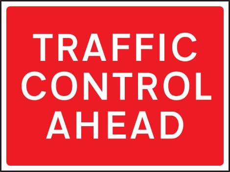 57961 Traffic control ahead 600x450mm Class RA1 zintec  (600x450mm) Safety Sign