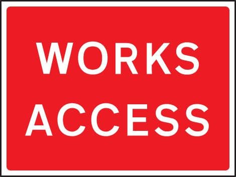 57963 Works access 600x450mm Class RA1 zintec  (600x450mm) Safety Sign