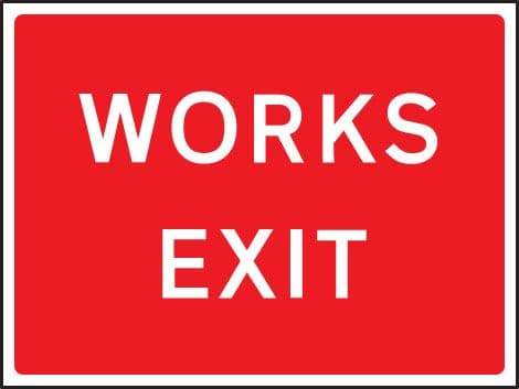 57965 Works exit 600x450mm Class RA1 zintec  (600x450mm) Safety Sign