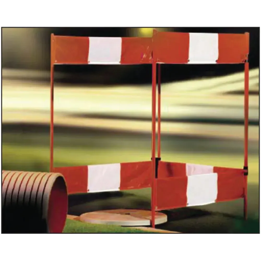 Folding barrier with 4 sides reflective red and white 750x1000mm
