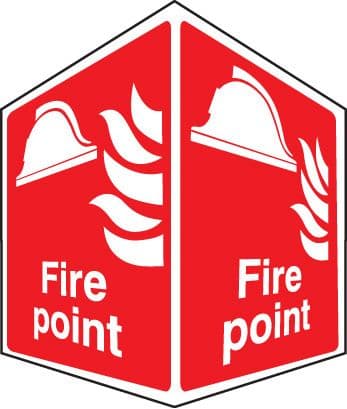 58004 Fire point - projecting sign  (150x200mm) Safety Sign