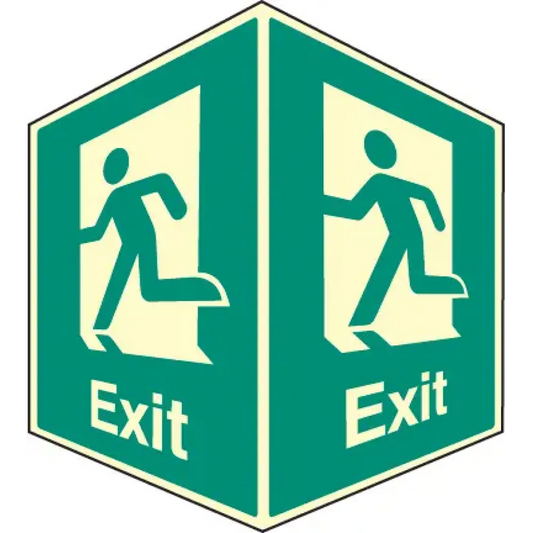 EasiFIX projecting photoluminescent sign 150x200mm face size - Exit