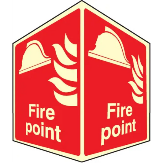 EasiFIX projecting photoluminescent sign 150x200mm face size - Fire point