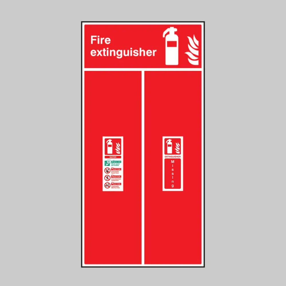 Single extinguisher location board 450x900mm - water