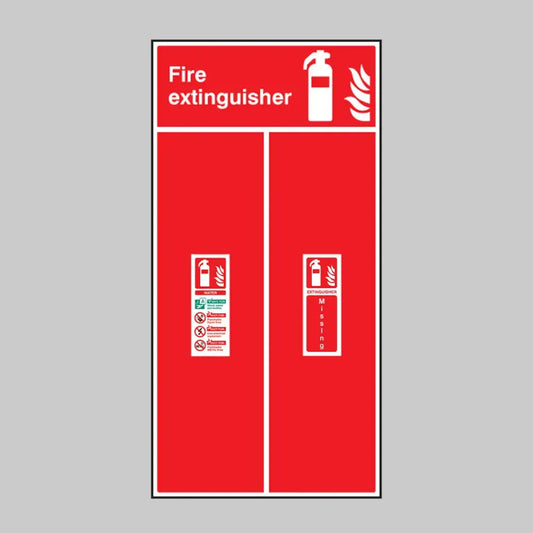 Single extinguisher location board 450x900mm - water