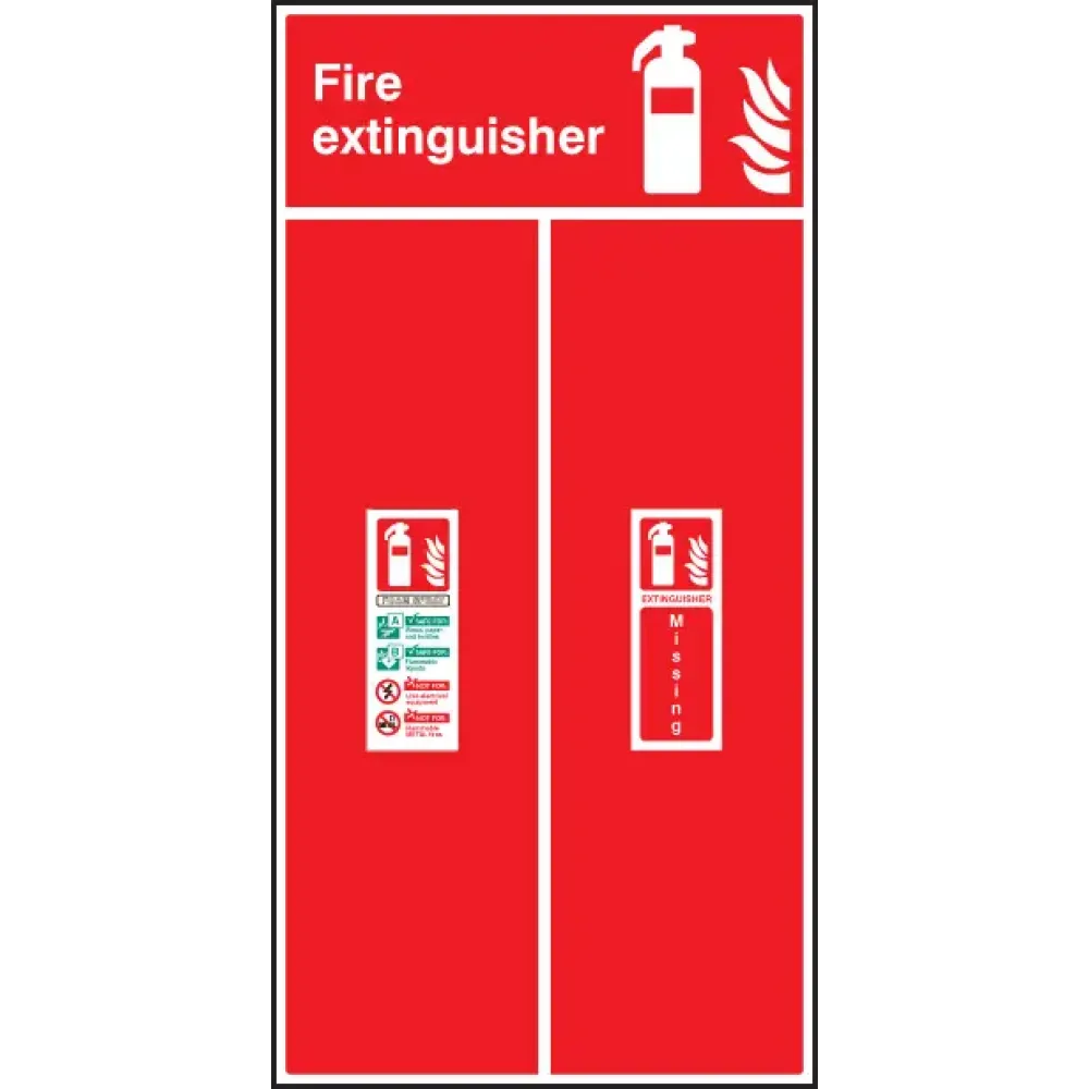 Single extinguisher location board 450x900mm - foam spray