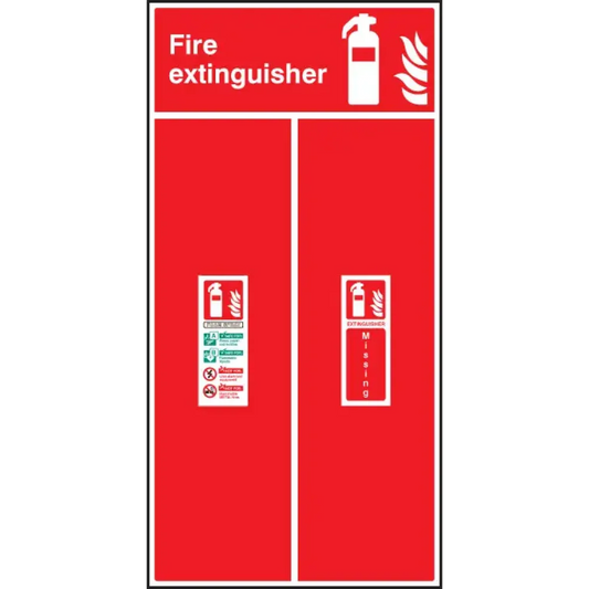 Single extinguisher location board 450x900mm - foam spray