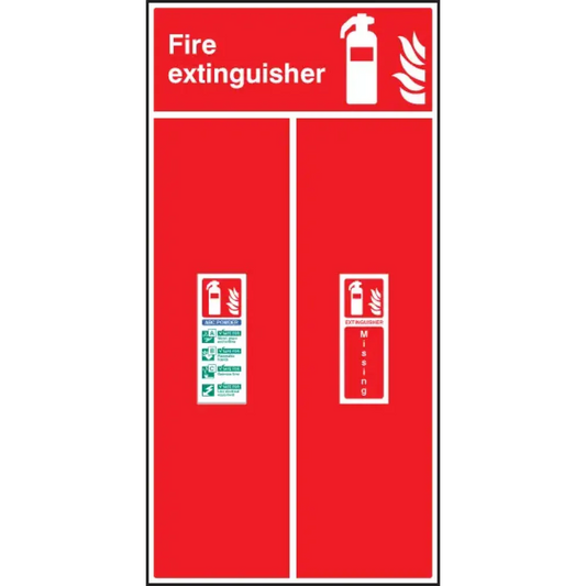 Single extinguisher location board 450x900mm - abc powder