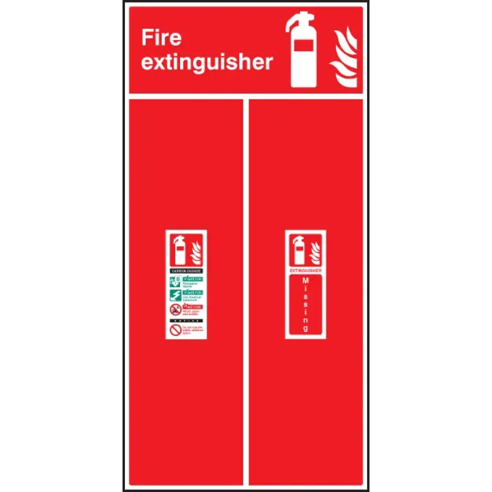 Single extinguisher location board 450x900mm - co2