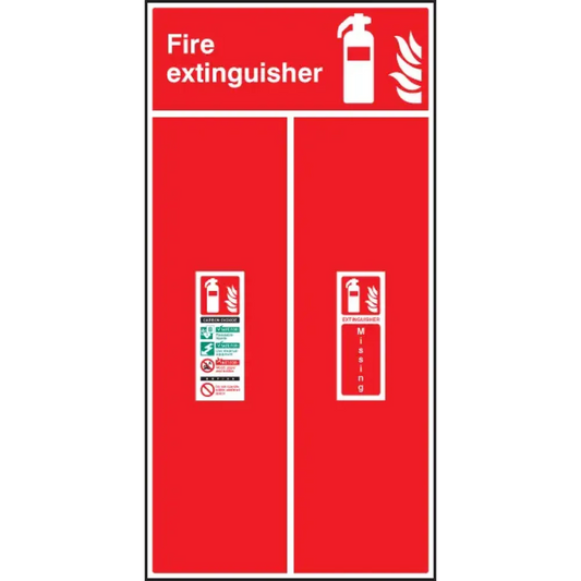 Single extinguisher location board 450x900mm - co2