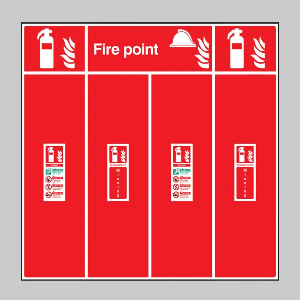 Double extinguisher location board 900x900mm (specify extinguisher types)