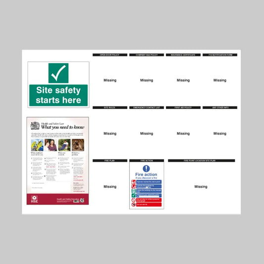 Construction Site Notice Board 1430x1075 5mm pvc