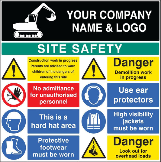 58027 Site safety board 1200x1200mm c/w logo  (1200x1200mm) Safety Sign