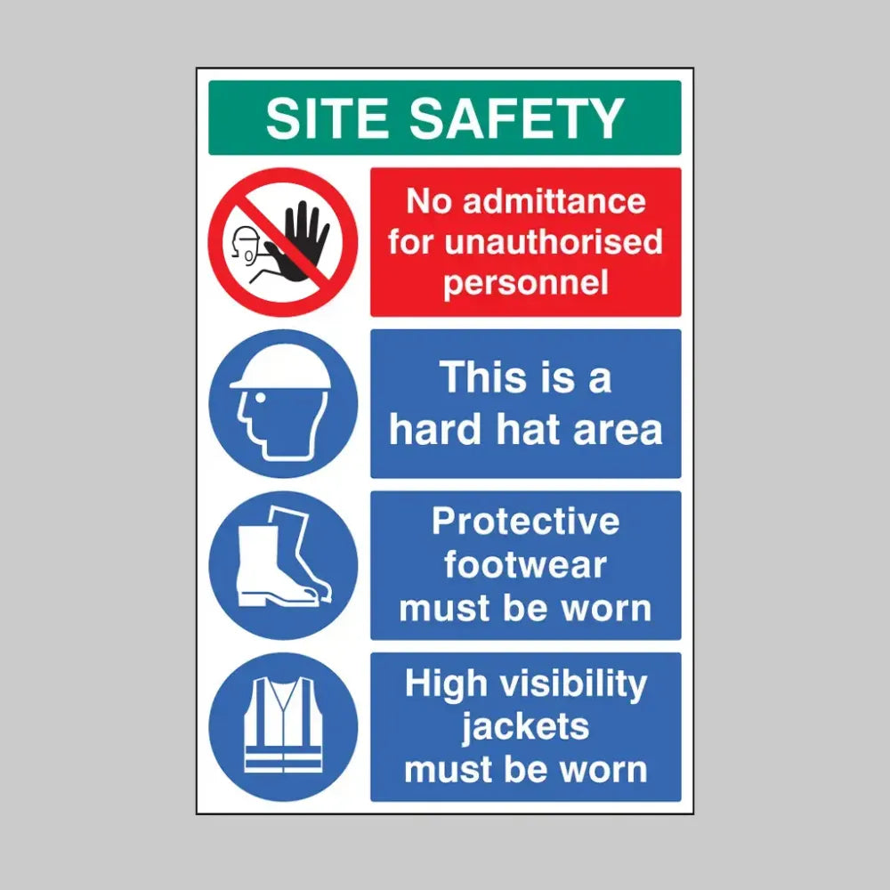 Site safety board 600x900mm 5mm pvc