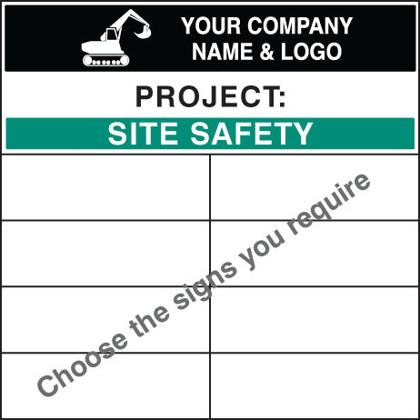 Personalised bespoke site safety board c/w logo 1200x1200mm 5mm pvc