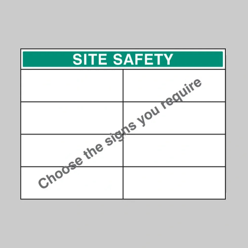 Standard bespoke site safety board 900x1200mm