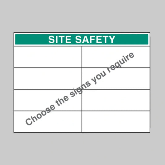 Standard bespoke site safety board 900x1200mm