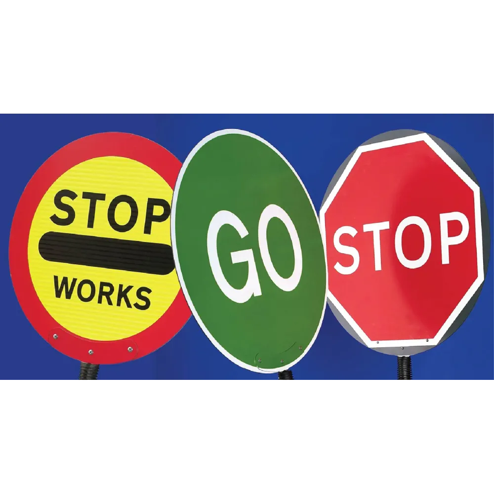 Stop/Go Lollipop sign 600mm diameter on 1500mm collapsible pole