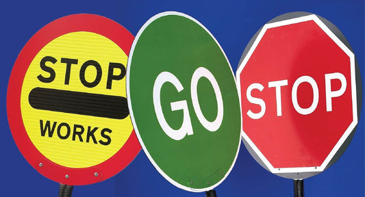 58089 Stop/Go Lollipop Sign 600mm dia, 1500mm pole  (600mm dia) Safety Sign