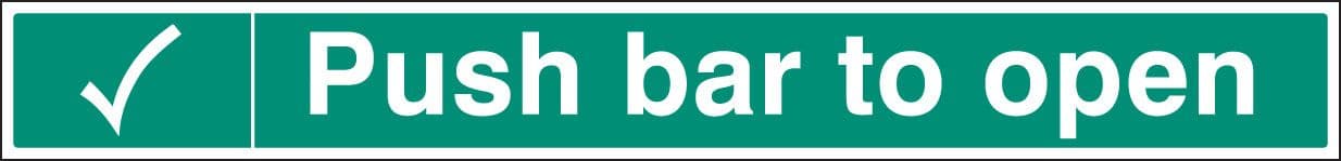 58103 Push bar to open 600x75mm self adhesive  (600x75mm) Safety Sign
