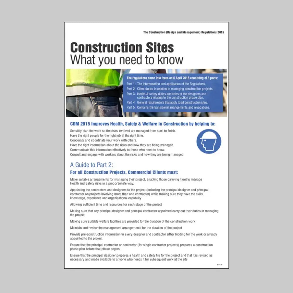 Construction (Design & Management) Regulations 2015 400x600mm rigid plastic