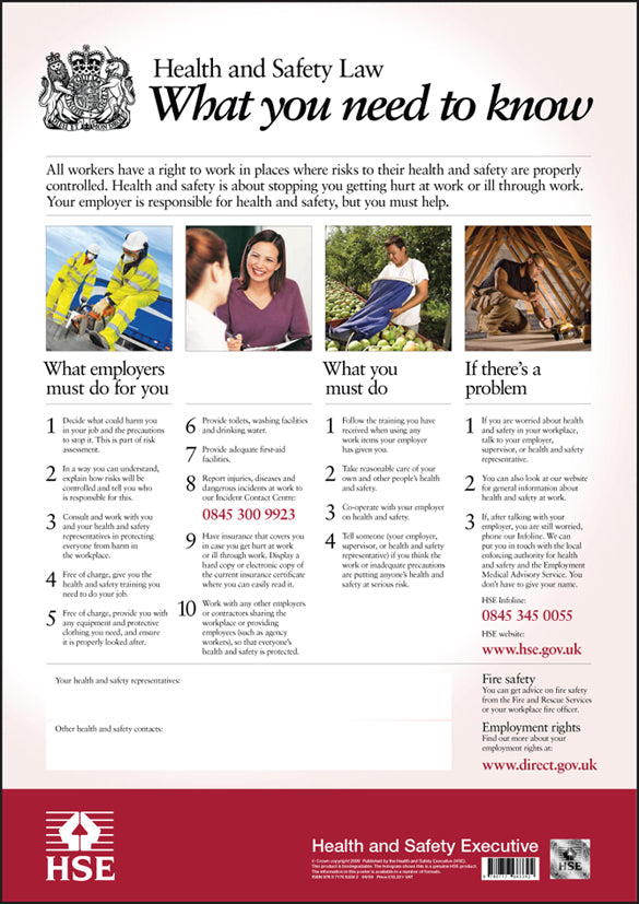 58140 Health & safety law poster (A3) Miscellaneous - Posters & Frames (297x420mm)
