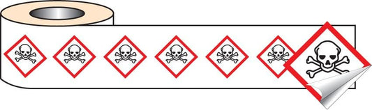 58144 250 S/A labels 50x50mm GHS Label - Toxic  (50x50mm) Safety Sign