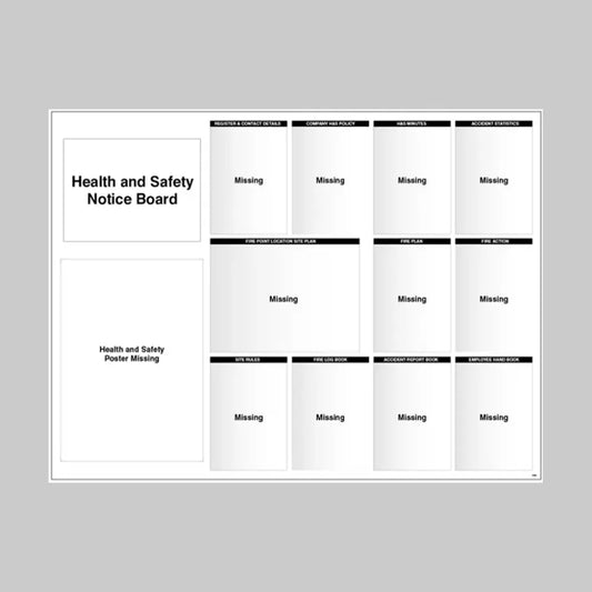 Site Notice Board with doc wallets (Health & Safety) 1430x1075 5mm pvc