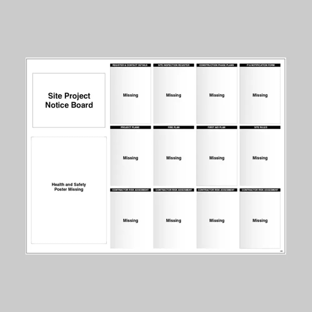Site Notice Board with doc wallets (Site Info) 1430x1075 5mm pvc